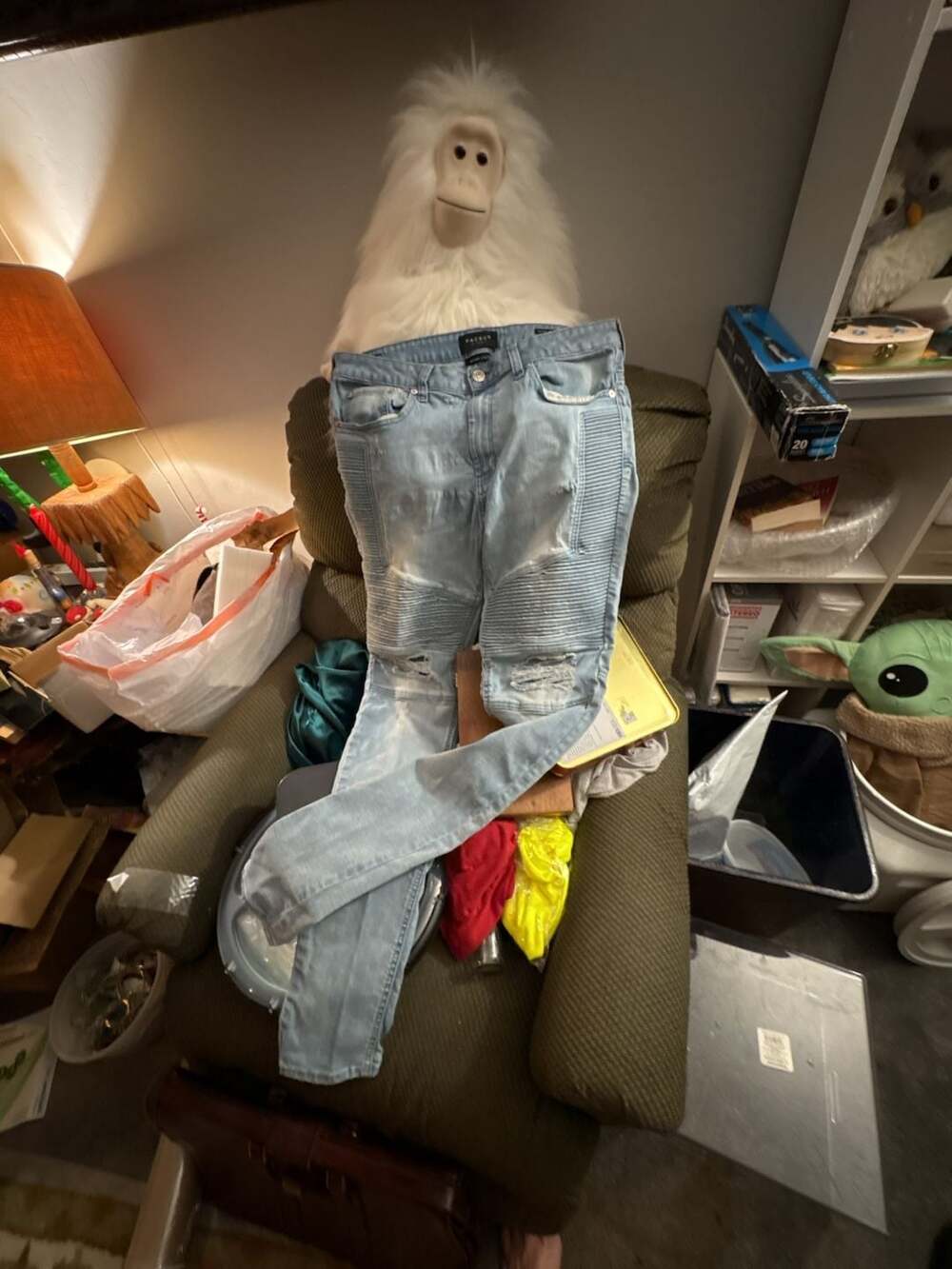 Pacsun Stacked Skinny Moto Jeans Size 34 X 34 Light Wash Distressed